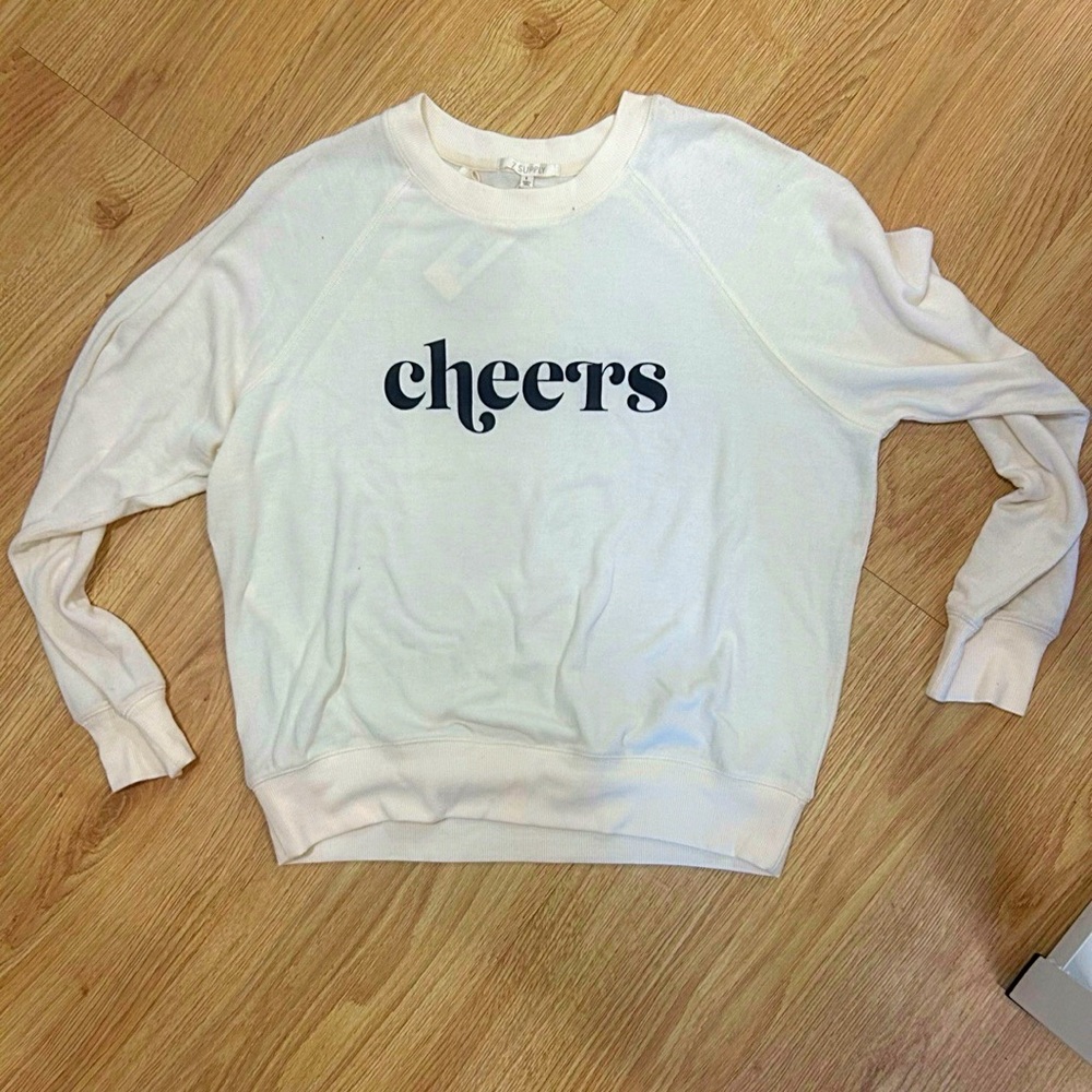 Cheers Women's White Crew Neck Sweater